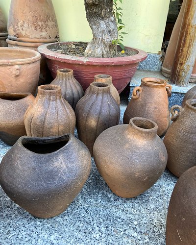 Ảnh 2/3: bình hoa gốm Chăm Bàu Trúc nặn tay, đất nung không men