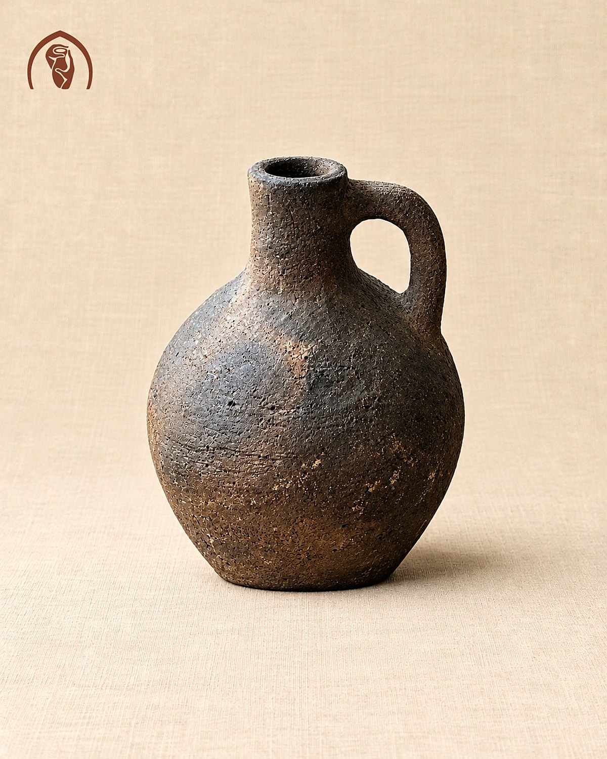 Bình hoa gốm Chăm Bàu Trúc nặn tay, đất nung không men